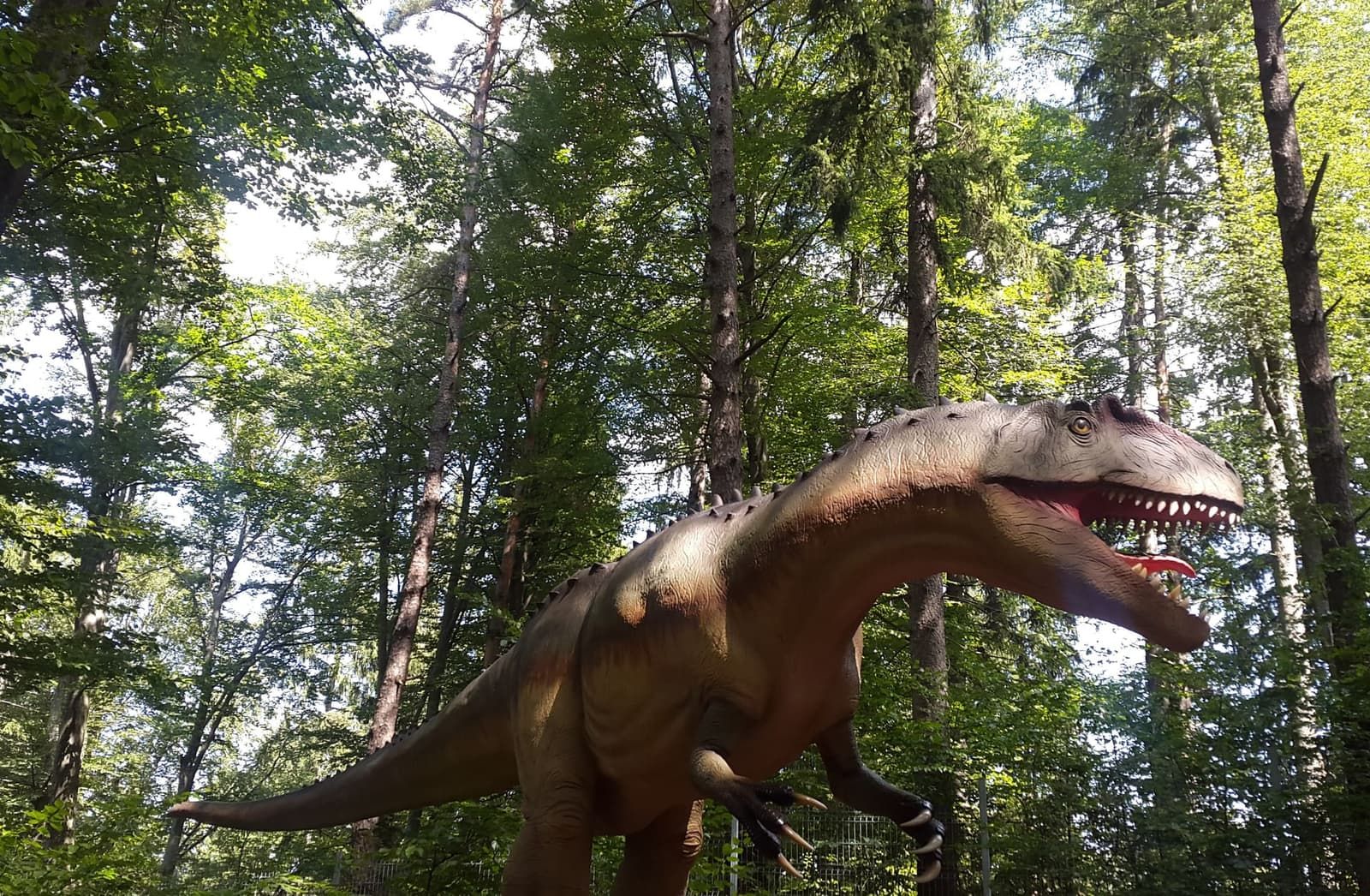 A life-sized T-Rex model at Dino Parc Râșnov.