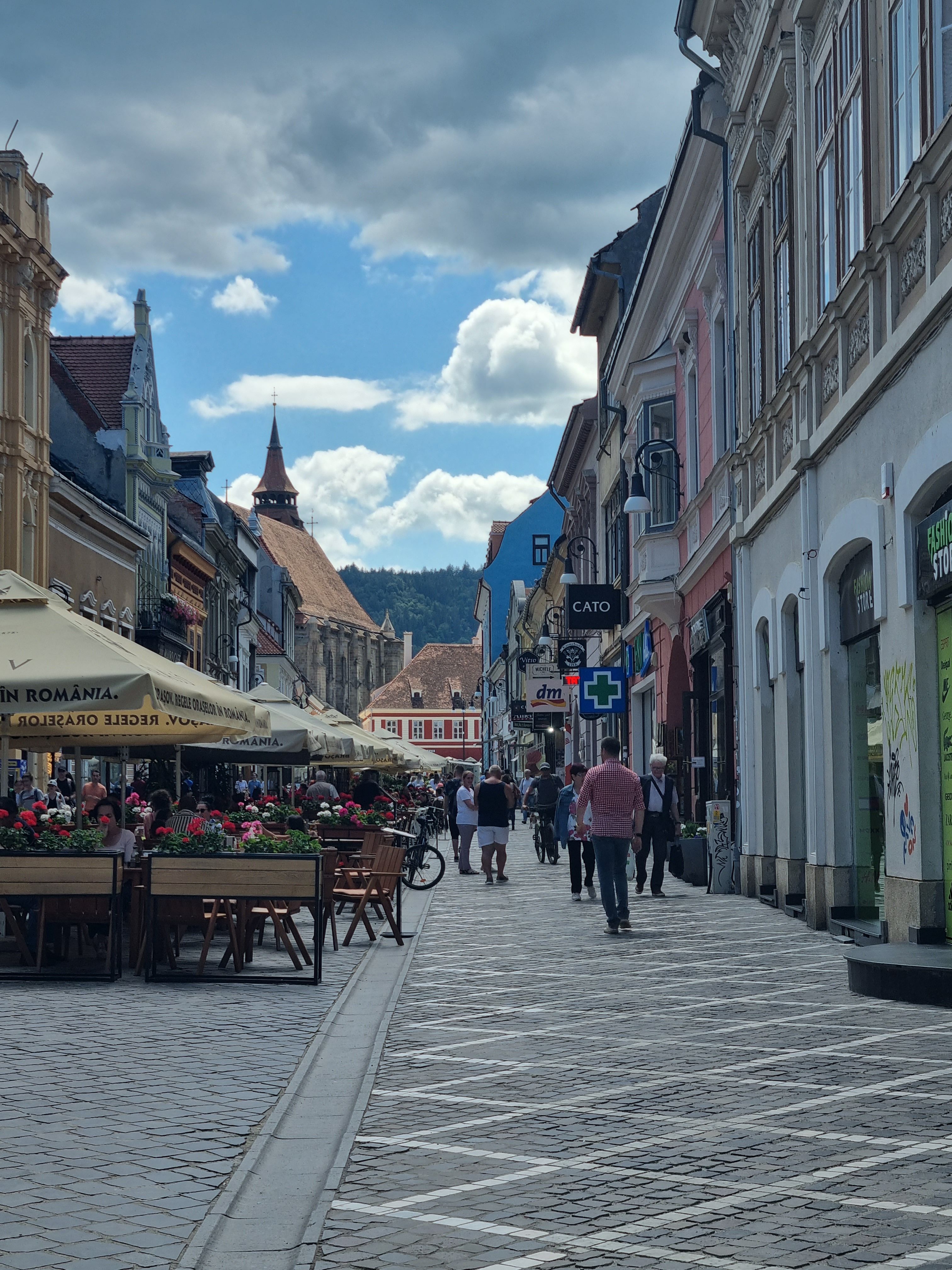 Panoramic view over Brașov's city center