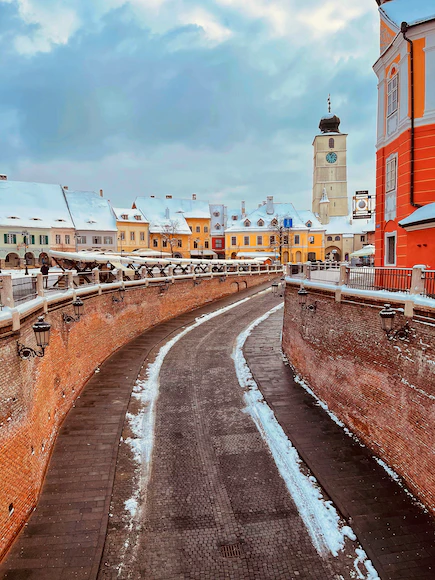 Colorful historic buildings in Sibiu