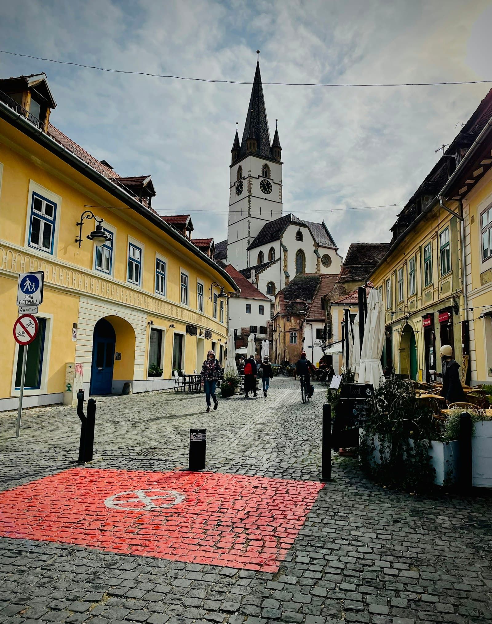 View across Sibiu's Upper Town roofline